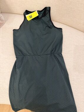 all in motion Black and Dark Green Patterned houndstooth, active Mini Dress